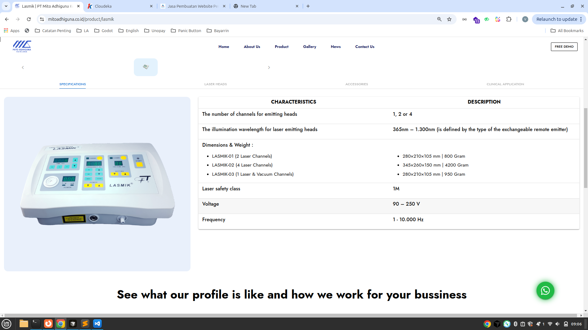 Website Penjualan Alat Medis untuk Mito Adhiguna Kencana - Portofolio Arrazy Inovasi