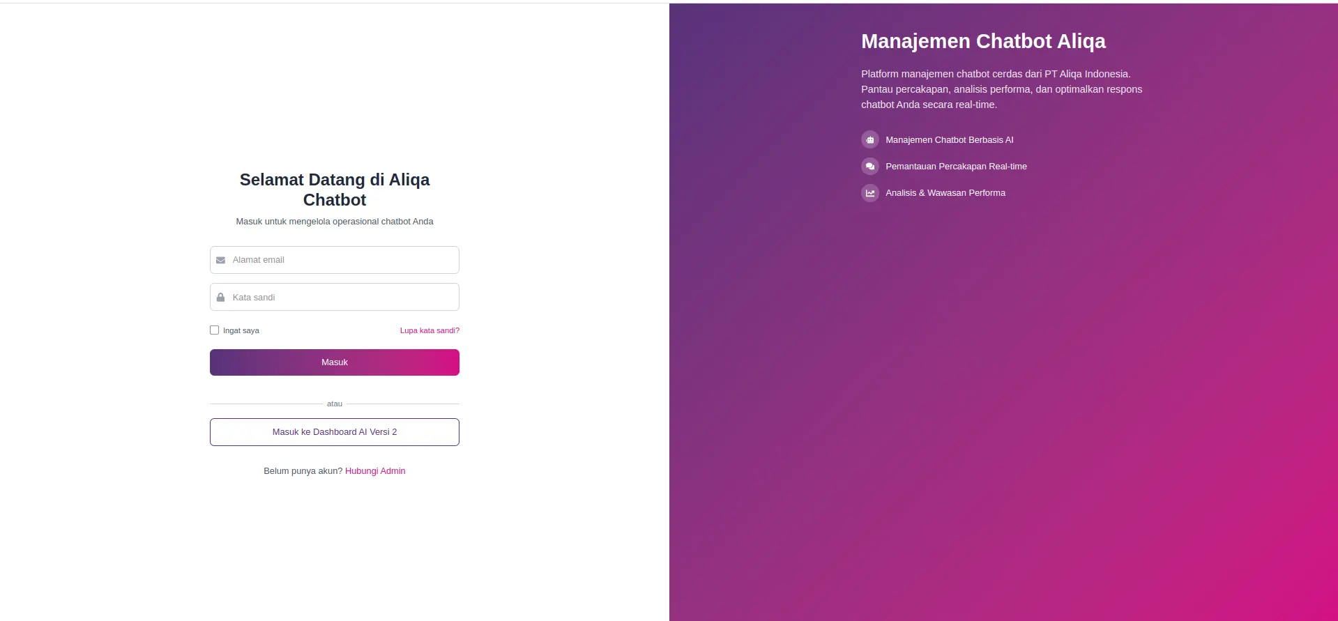 Halaman Login & Security