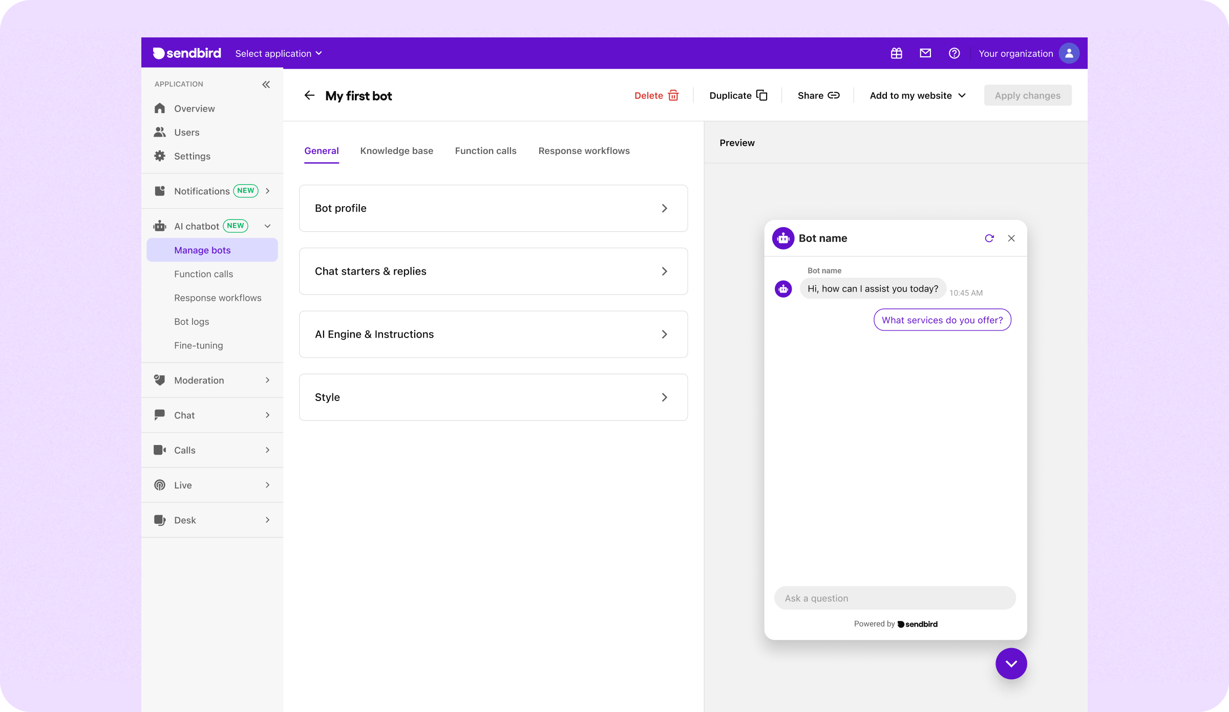 Setup chatbot AI Purwokerto flow cerdas
