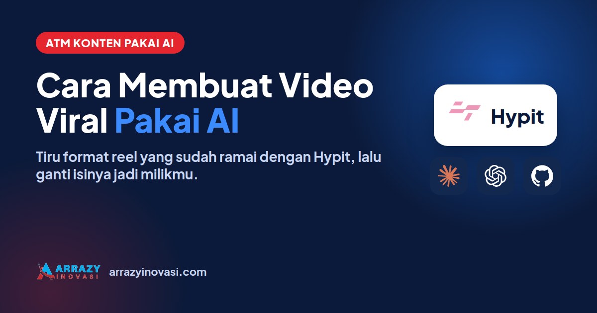 Gambar ilustrasi artikel: Cara Membuat Video Viral Pakai AI: Tiru Formatnya dengan Hypit (ATM Konten) - Arrazy Inovasi Teknologi